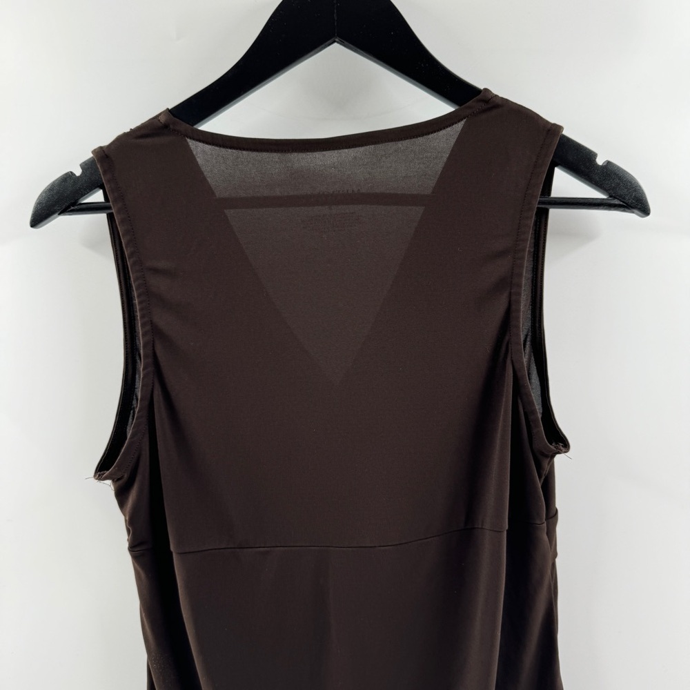 Merona Brown Sheer V-Neck Tank Top Women’s Size Small - Picture 6 of 7